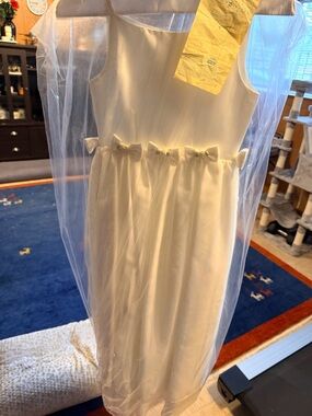 Ivory Girls' Dress with Waist Bows